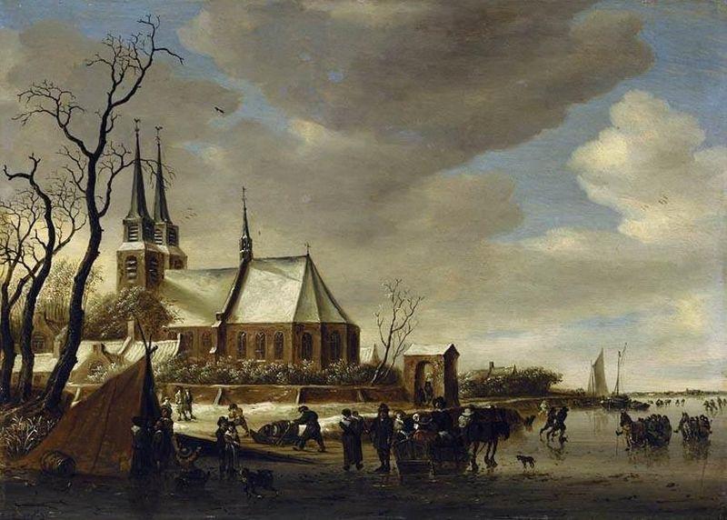 Salomon van Ruysdael A Winter Landscape oil painting image